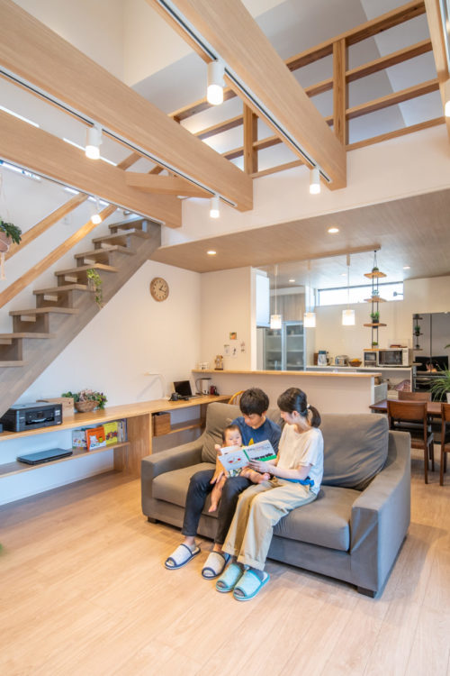 2階リビングが生み出す開放感がすばらしい家